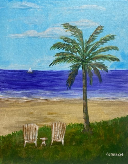 Paint Night 04/13/24: Palm Tree and Chairs