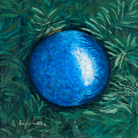 "Blue Glitter Ball Ornament" giclee print