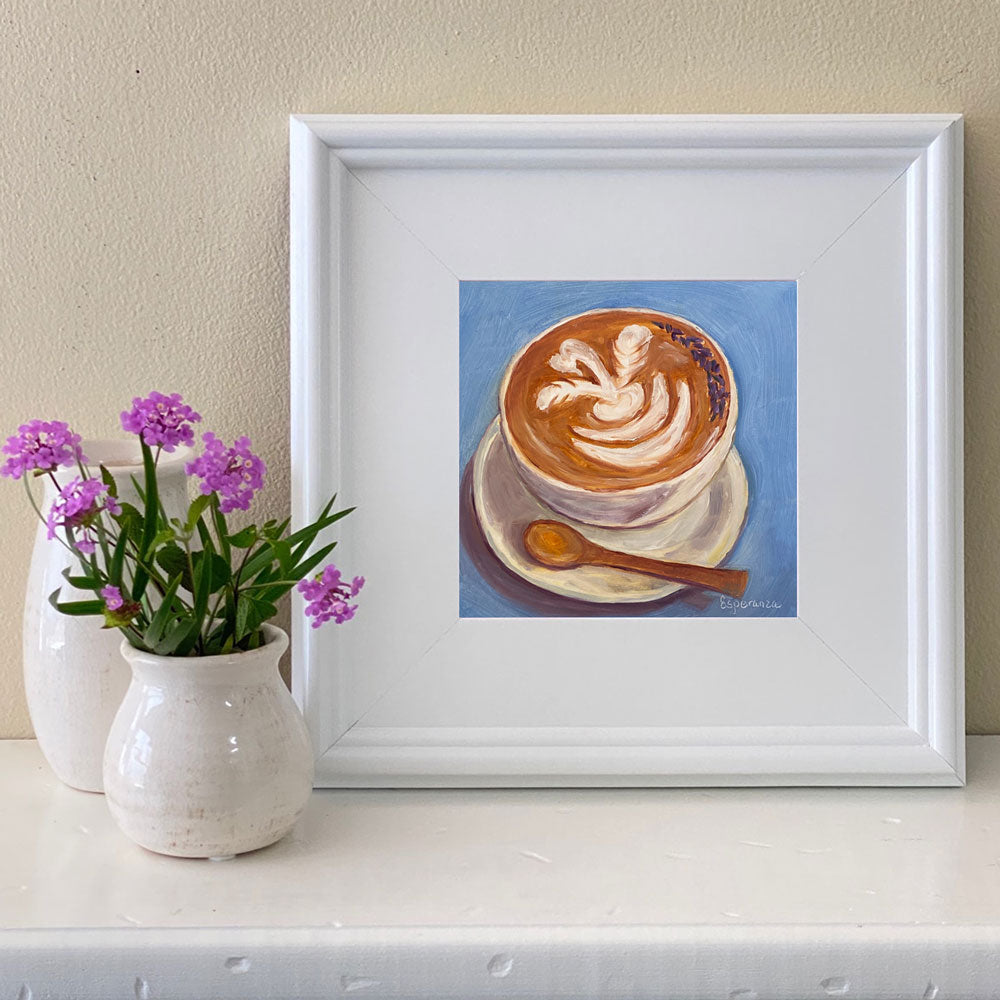 "Latte Art" 6x6 original painting
