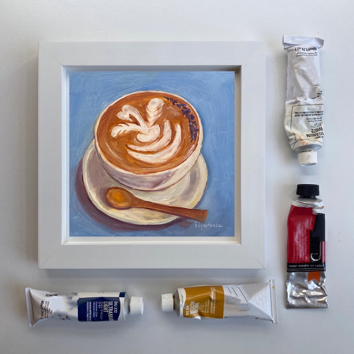 "Latte Art" 6x6 original painting