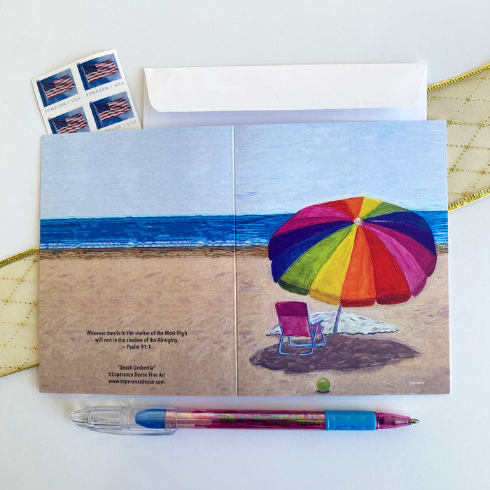 "Beach Umbrella" notecard