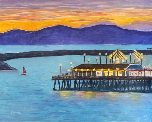 "Redondo Beach Pier at Sunset" giclee print