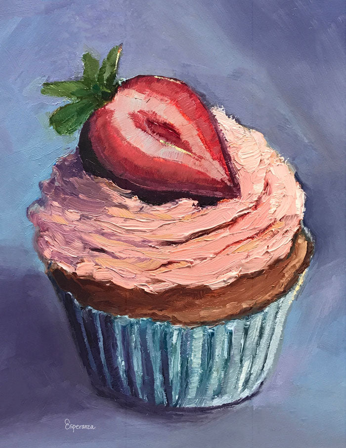 "Strawberry Cupcake" notecard