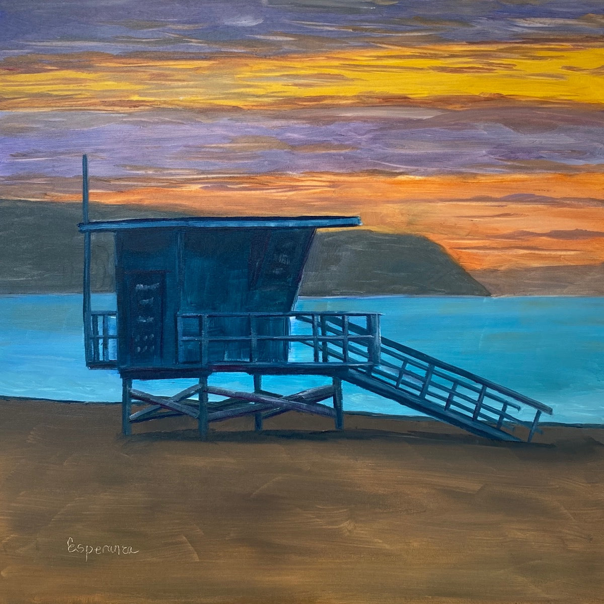 "Sunset Calm" 12x12 original painting