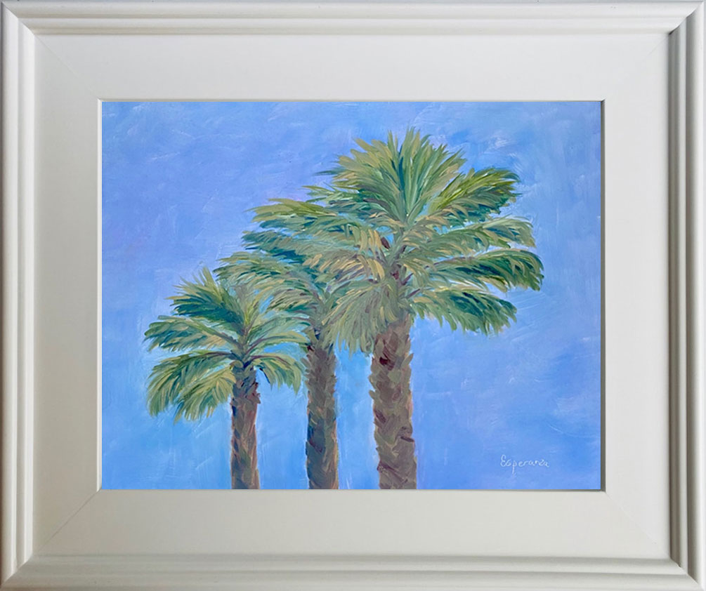 "Three Palms on a Sunday" 11x14 original painting