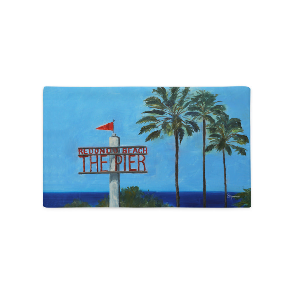 "This Way to Redondo Beach Pier" Pillow Case